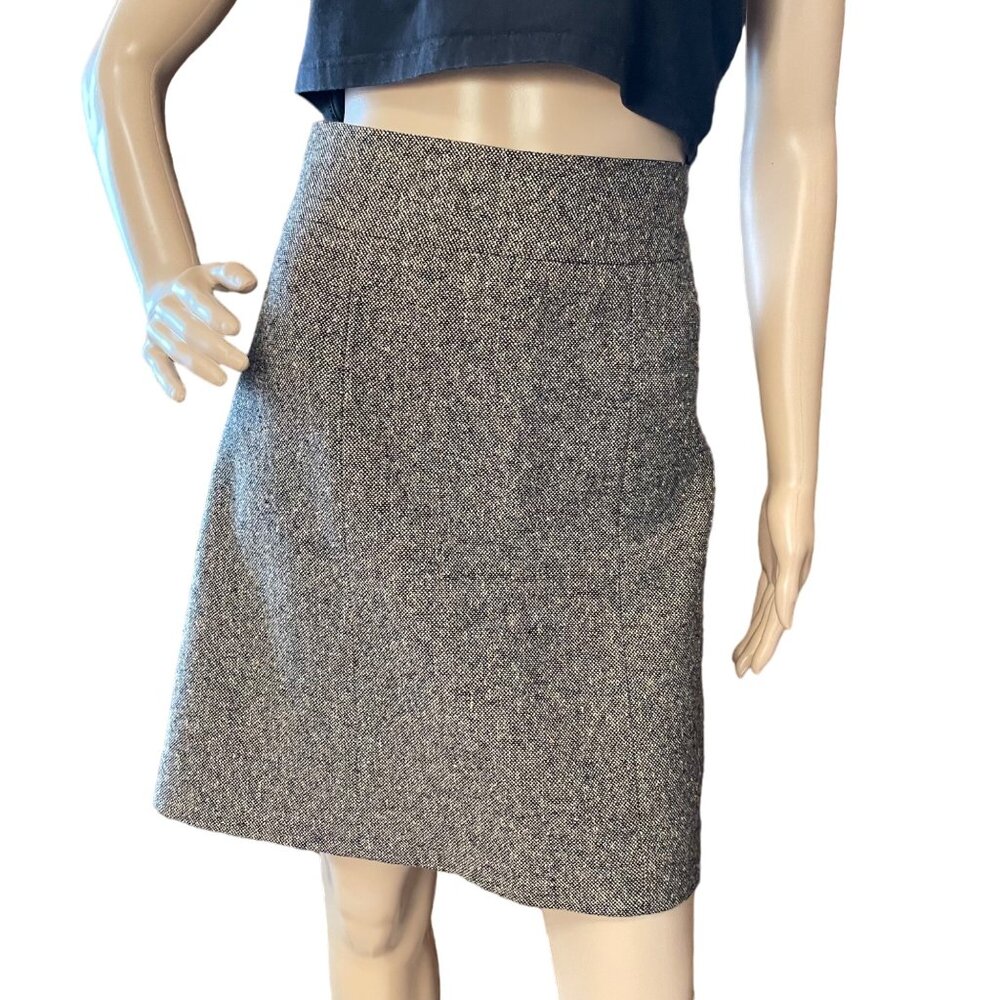 H&M Womens Skirt Size 6 Tweed A-Line Brown Polyester Wool Blend